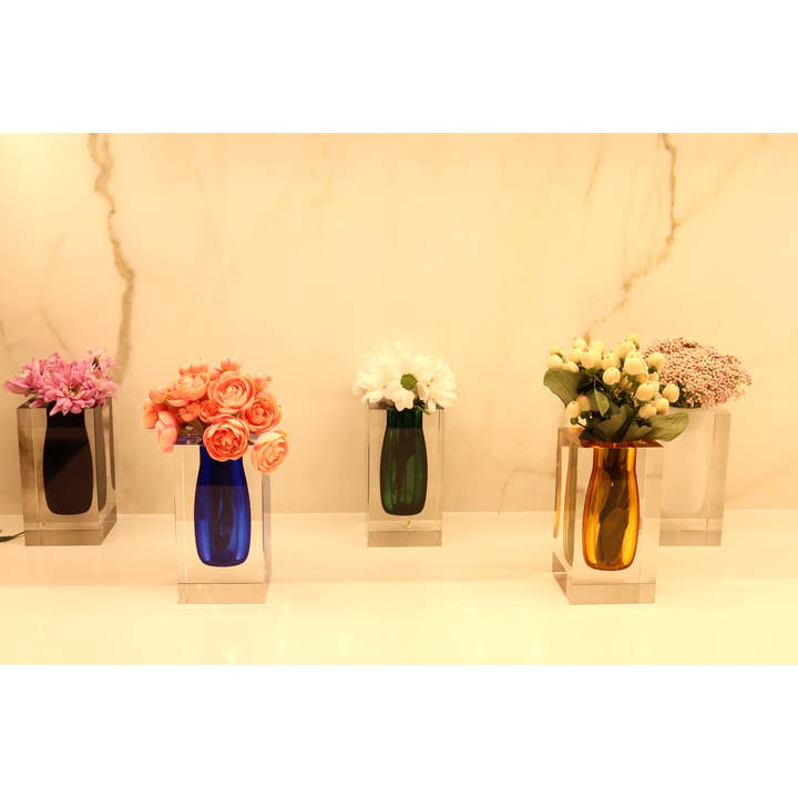 Double Wall Crystal Bud Vase Colored Inner and other Purchase Wholesale assorted bud vases. Free Returns & Net 60 Terms on Faire trending on Faire.