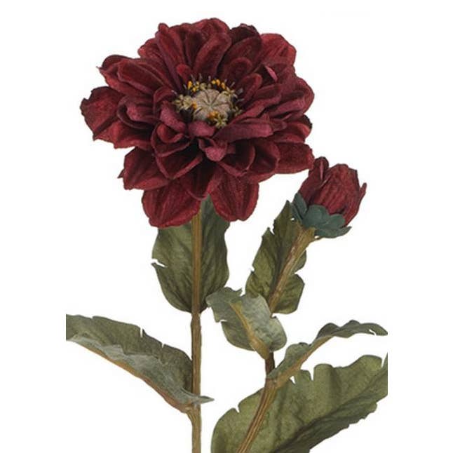 Will's Company - Wholesale Artificial Flowers - Artificial Dried Zinnia Flower Spray - 3 color options, 24"