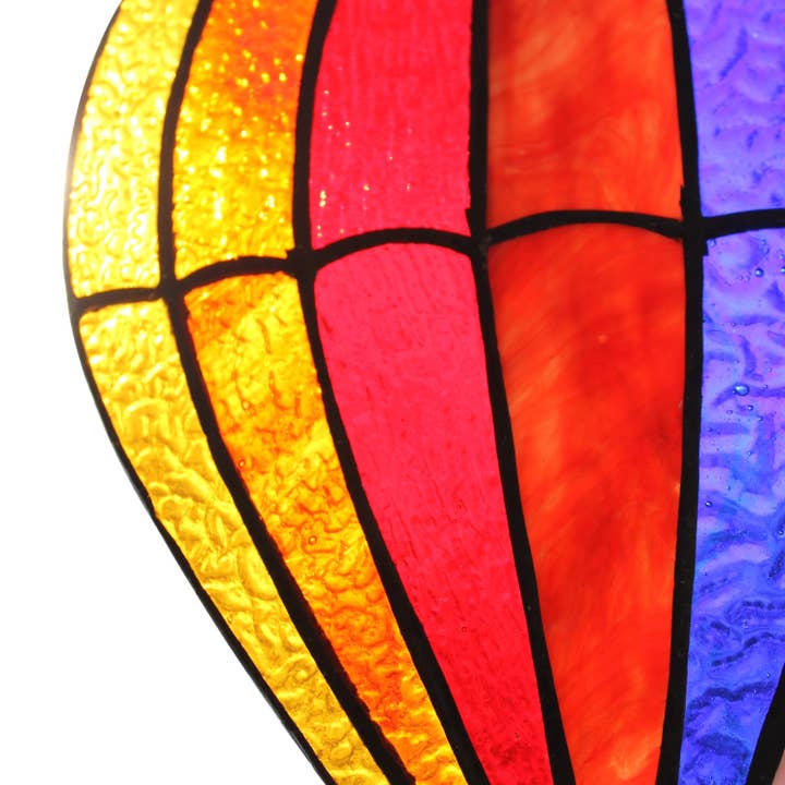 River of Goods - Wholesale Suncatcher - 11"H Otis Red Hot Air Balloon Stained Glass Window Panel