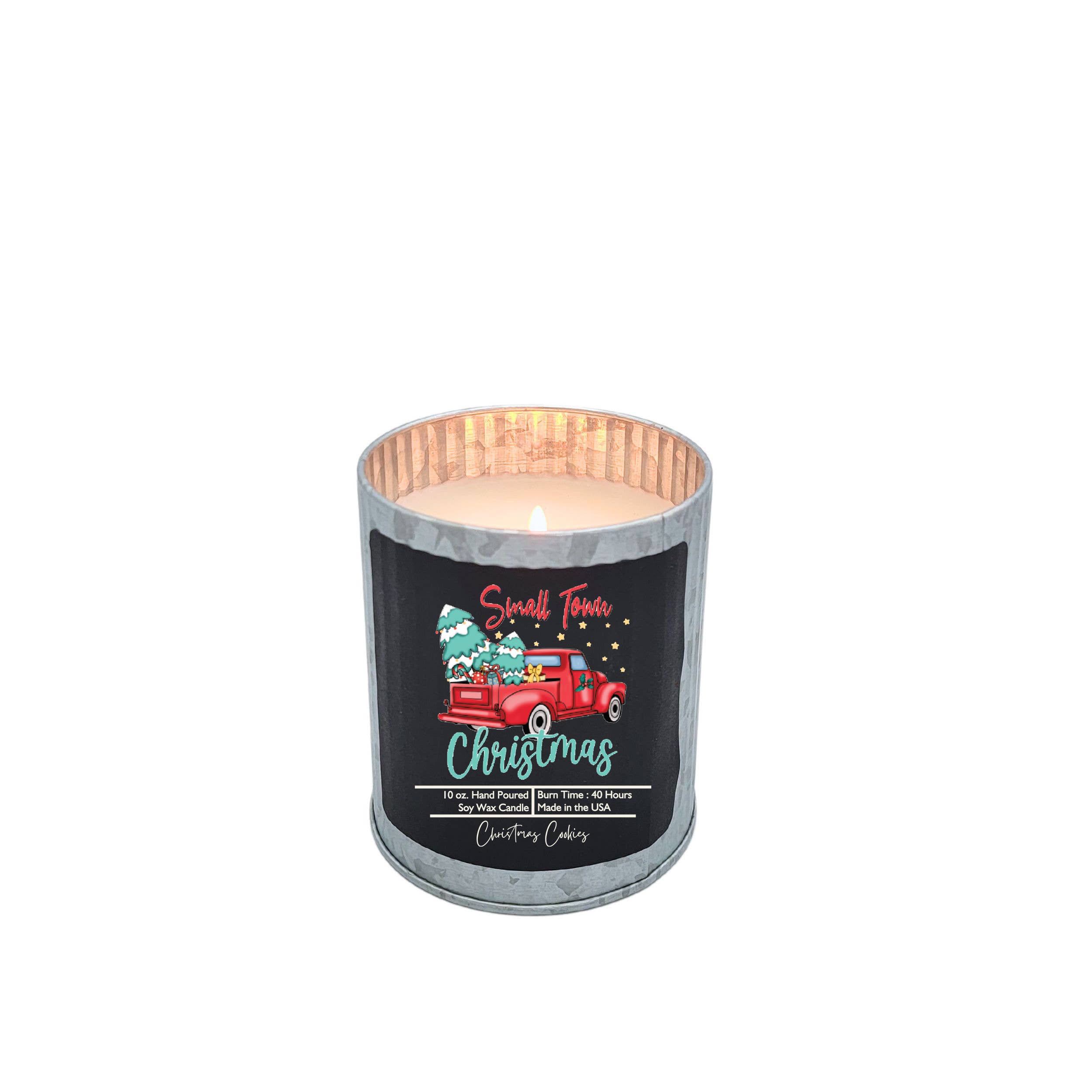 Driftless Studios - Wholesale Jar/Filled Candle - Small Town Christmas Candle - Rustic Tin Holiday Candles0