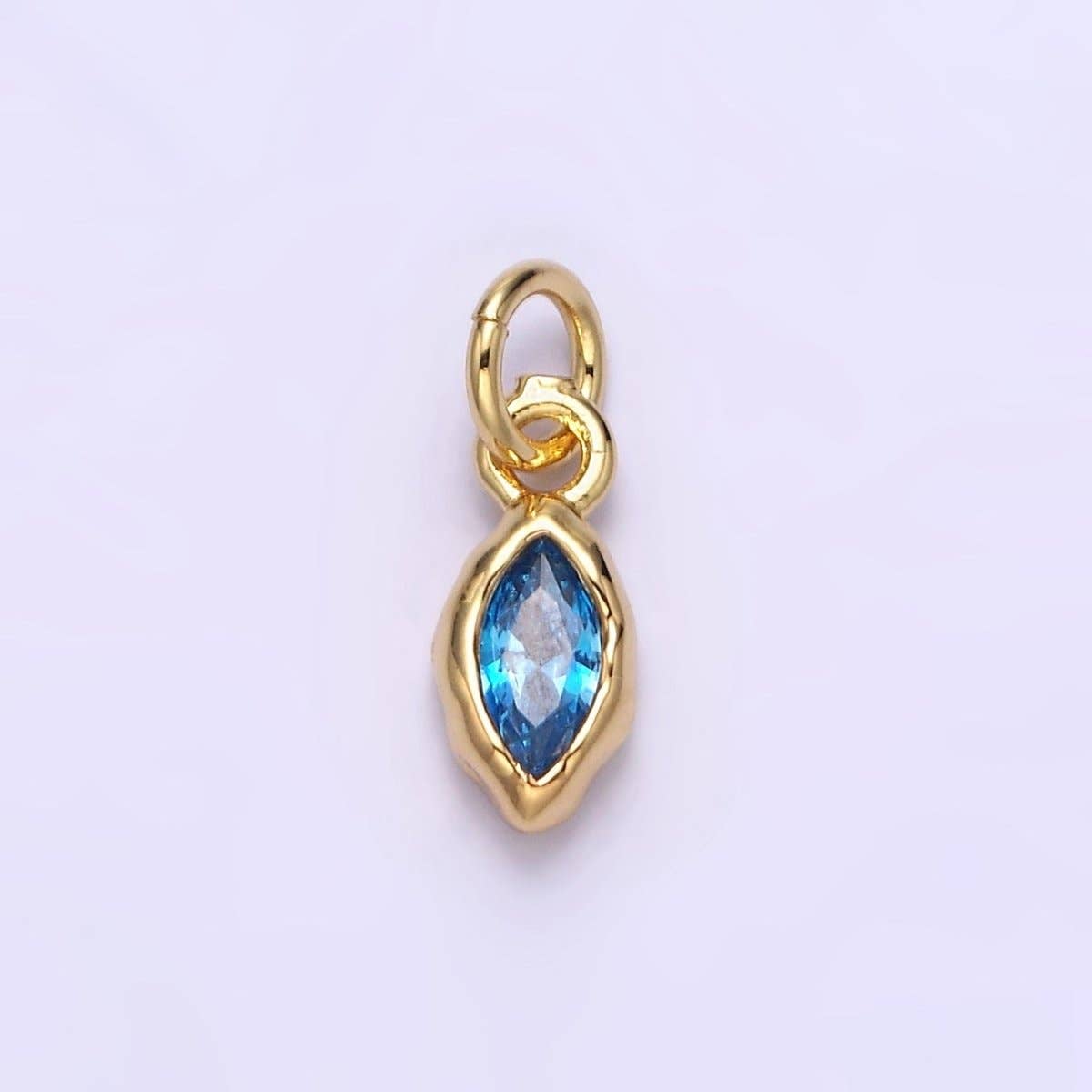 Aim Eternal - Wholesale Individual Charm/Pendant - 14K Gold Filled Molten Marquise Personalized Birth Month CZ Charm | AC-1378 - AC-13892