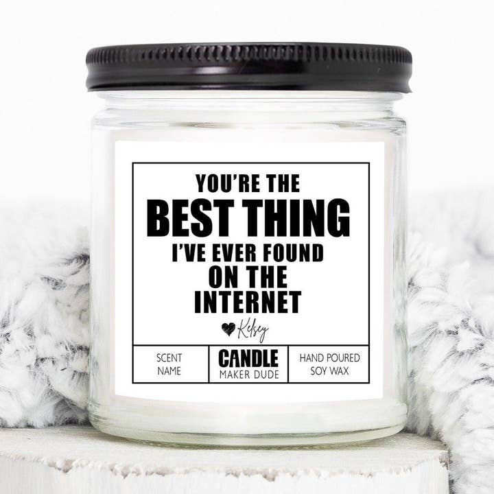 Bästa Saken På Internetstearinljuset, Pojkvänspresent, Gåvor Till Mannen, Jubileumsgåva Till Honom, Gåvor Till Henne, Roliga Ljus för wholesale av Candle Maker Dude