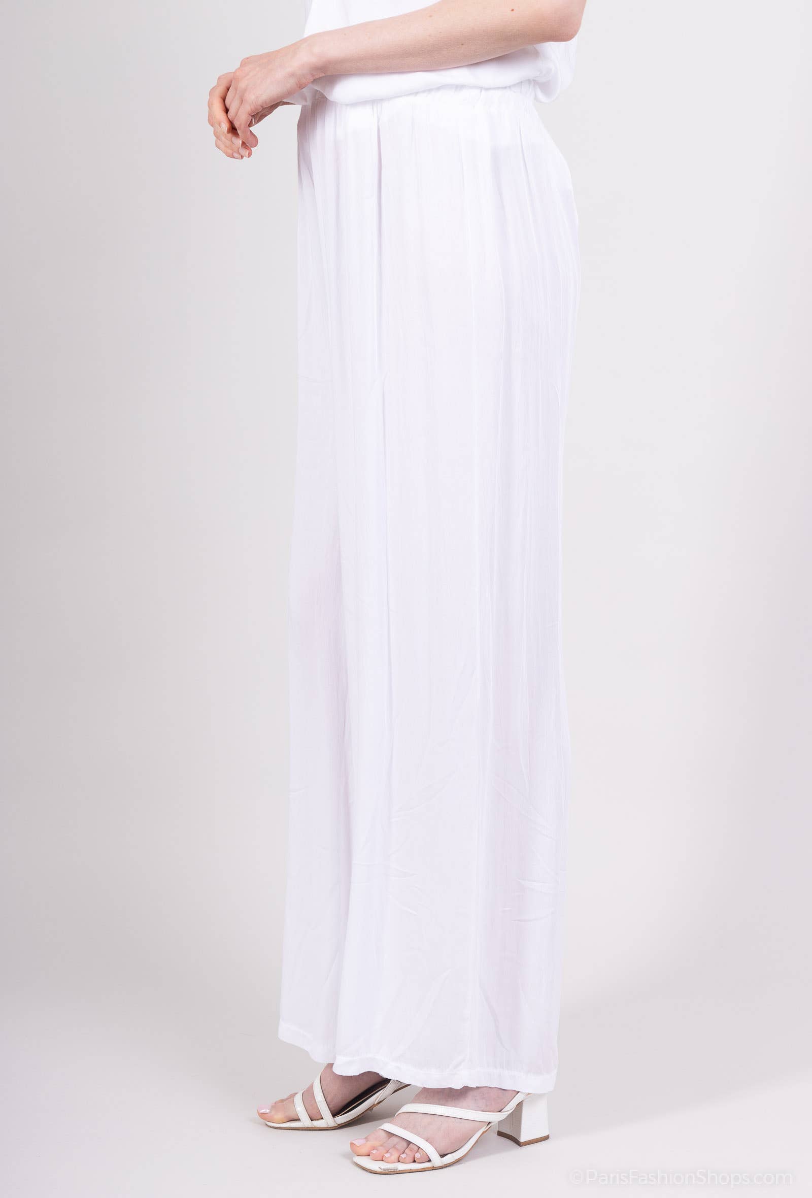 L'Emotion – wholesale Pants – Women's – Wide Fluid Pants with Elastic Waist 100% Viscose2