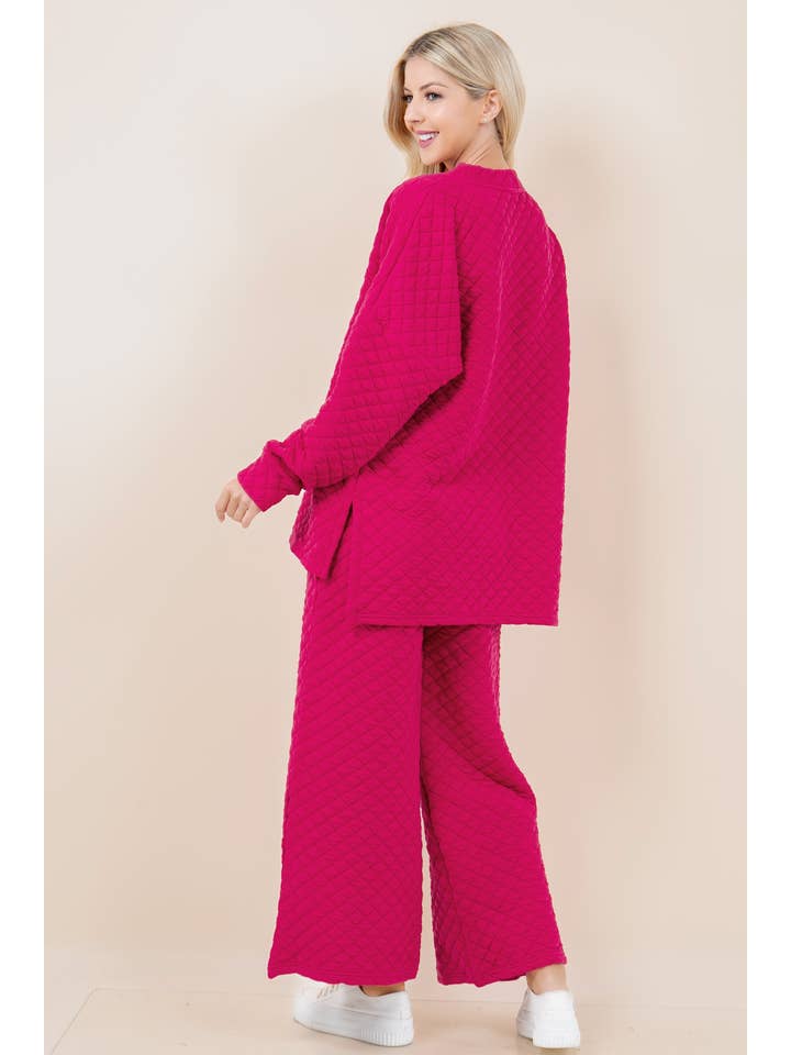 BEESON RIVER - Wholesale Lounge Set - Women's - Solid Warm Quilted Matching Set11