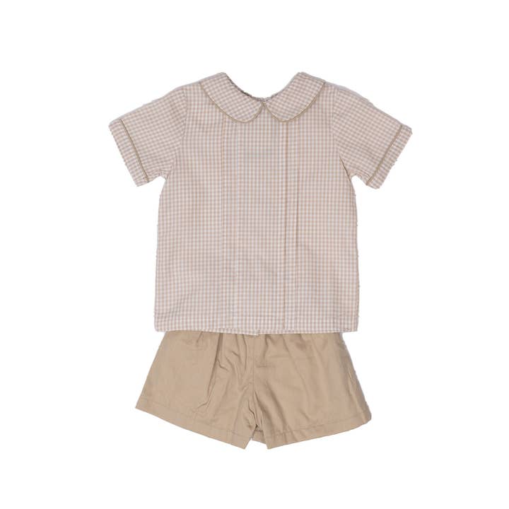 Ensemble short Sebastian Tan Check pour enfant pour la vente par The Oaks Apparel Company