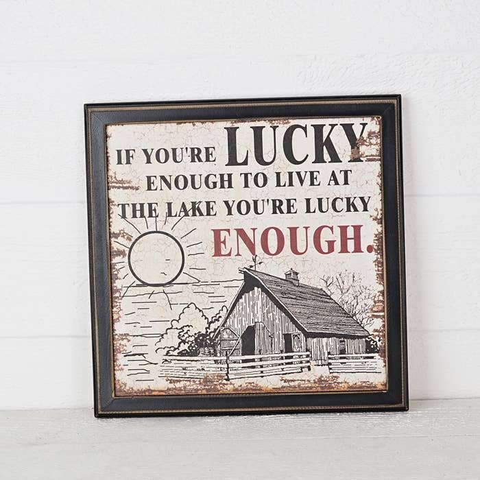 Impressive Enterprises, Inc. - Wholesale Sign - M3193- 12in W Lucky Enough Sign-3/24pcs1