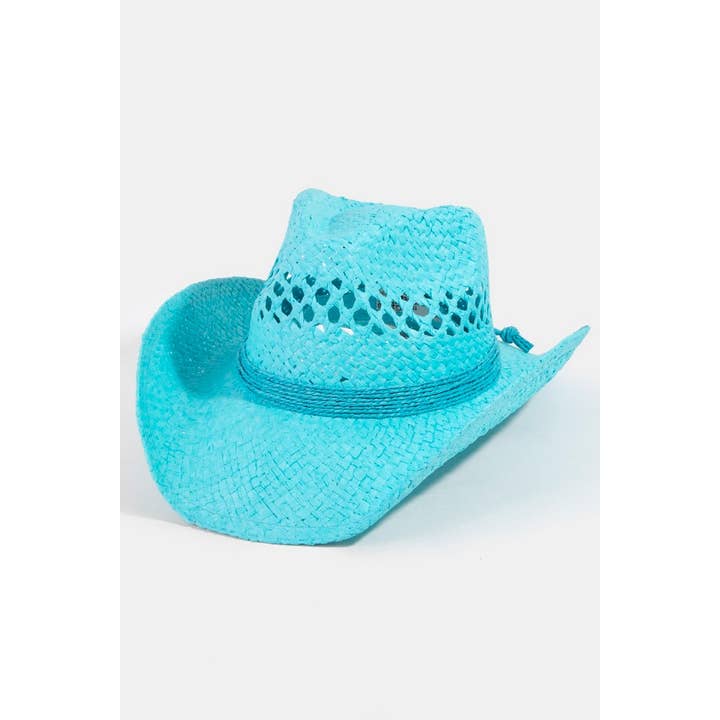 Collections by Fame Accessories - Wholesale Fedora - Women's - Straw Woven Western Cowboy Hat