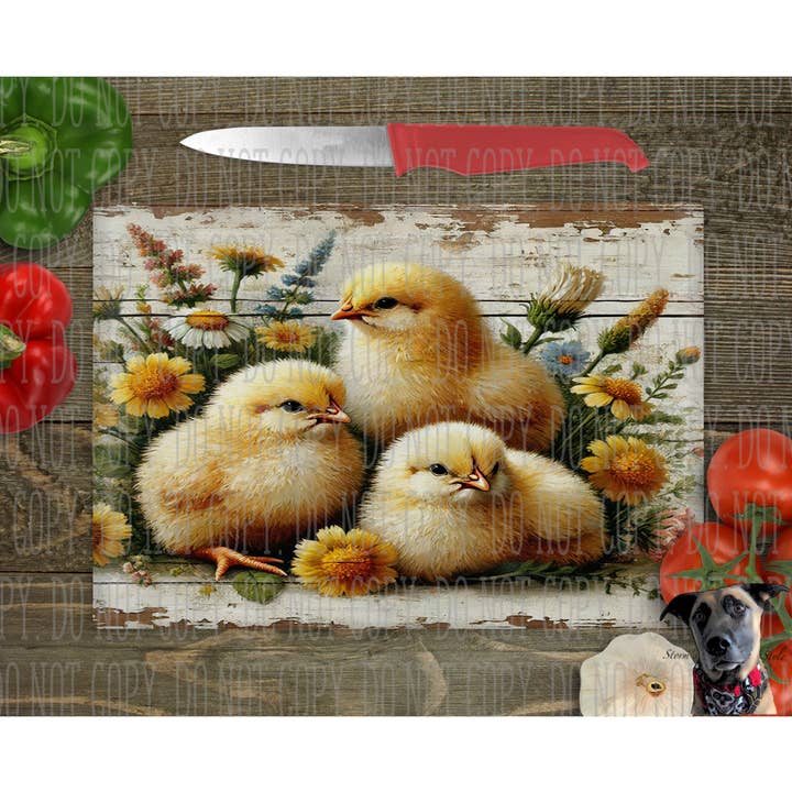 Vintageeffekt Bondgårdsdjur Glas Skärbrädor - 25 design för wholesale av Storms Style