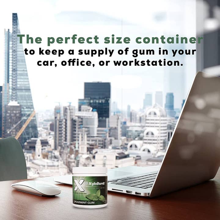 Focus Nutrition - Wholesale Chewing Gum - XyloBurst Sugar Free Xylitol Spearmint Gum 100 ct. Jar6