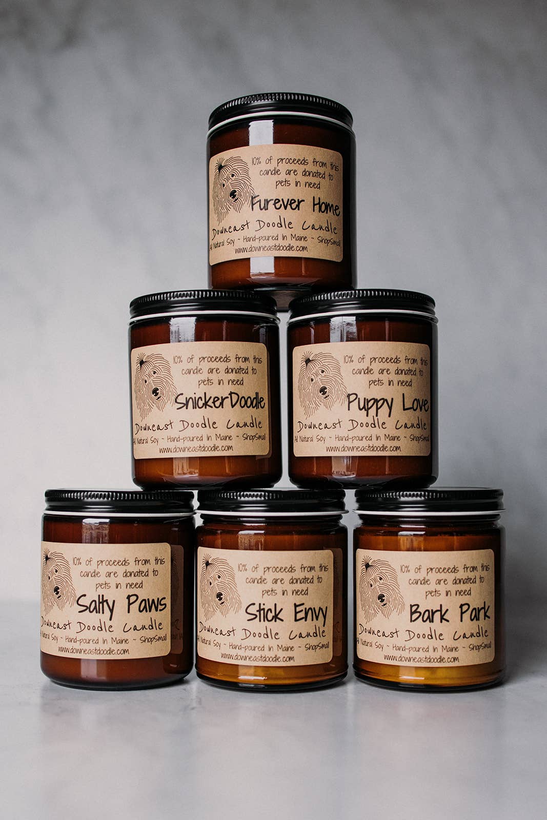 Downeast Doodle Candle Company, LLC - Wholesale Jar/Filled Candle - Doodle Donation Salty Paws Natural Soy Candle1