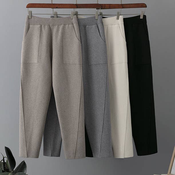 Pantalon Harem Tricot Taille Haute Chic Slim Coréen pour la vente par Marayn