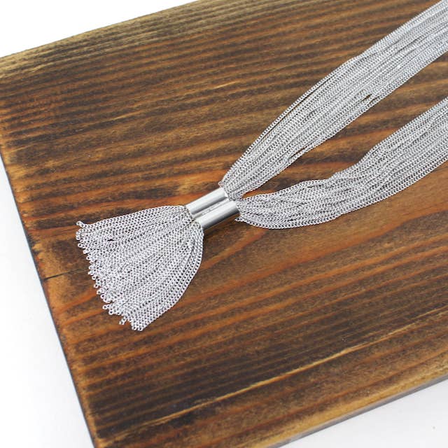 Pretty Persuasions - Wholesale Link & Chain Necklace - N24254 Layered Tassel Necklace3