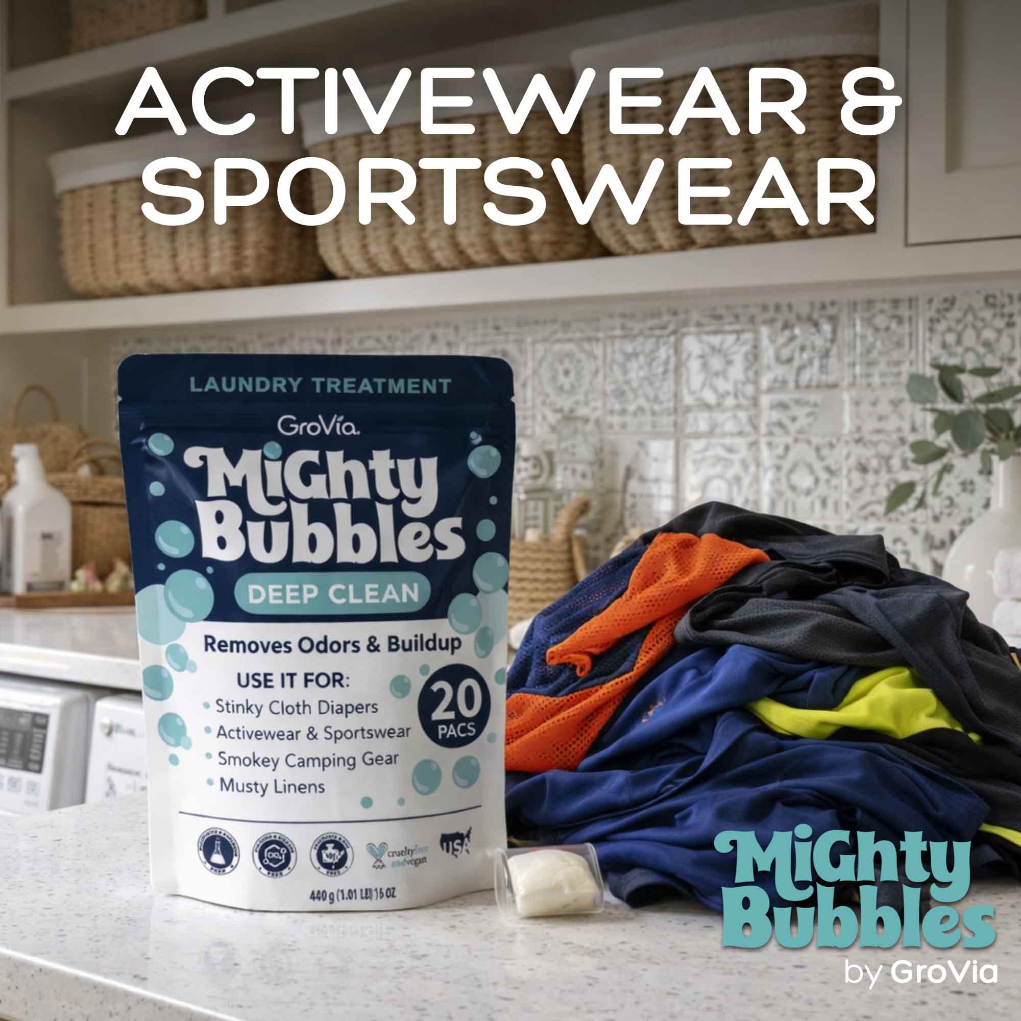 GroVia Modern Diapers - Wholesale Laundry Detergent Powder/Pods - Mighty Bubbles Laundry Treatment 20 count9