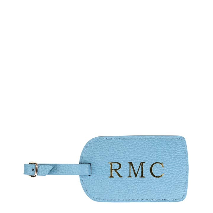 Boulevard - Wholesale Luggage Tag - "Amelia" Blue Leather Luggage Tag (Personalizable)