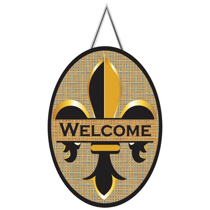 😲 Special Buy! Door Banner, Welcome Fleur de Lis for wholesale by Magnolia