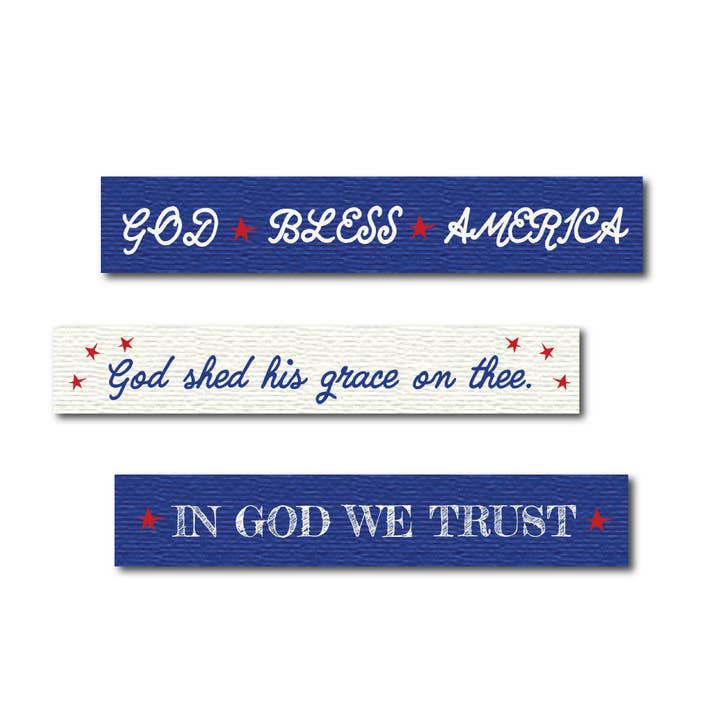 Patriotic Christian Decorative Tabletop Plaques, Set of 3 for wholesale by Works of Heart