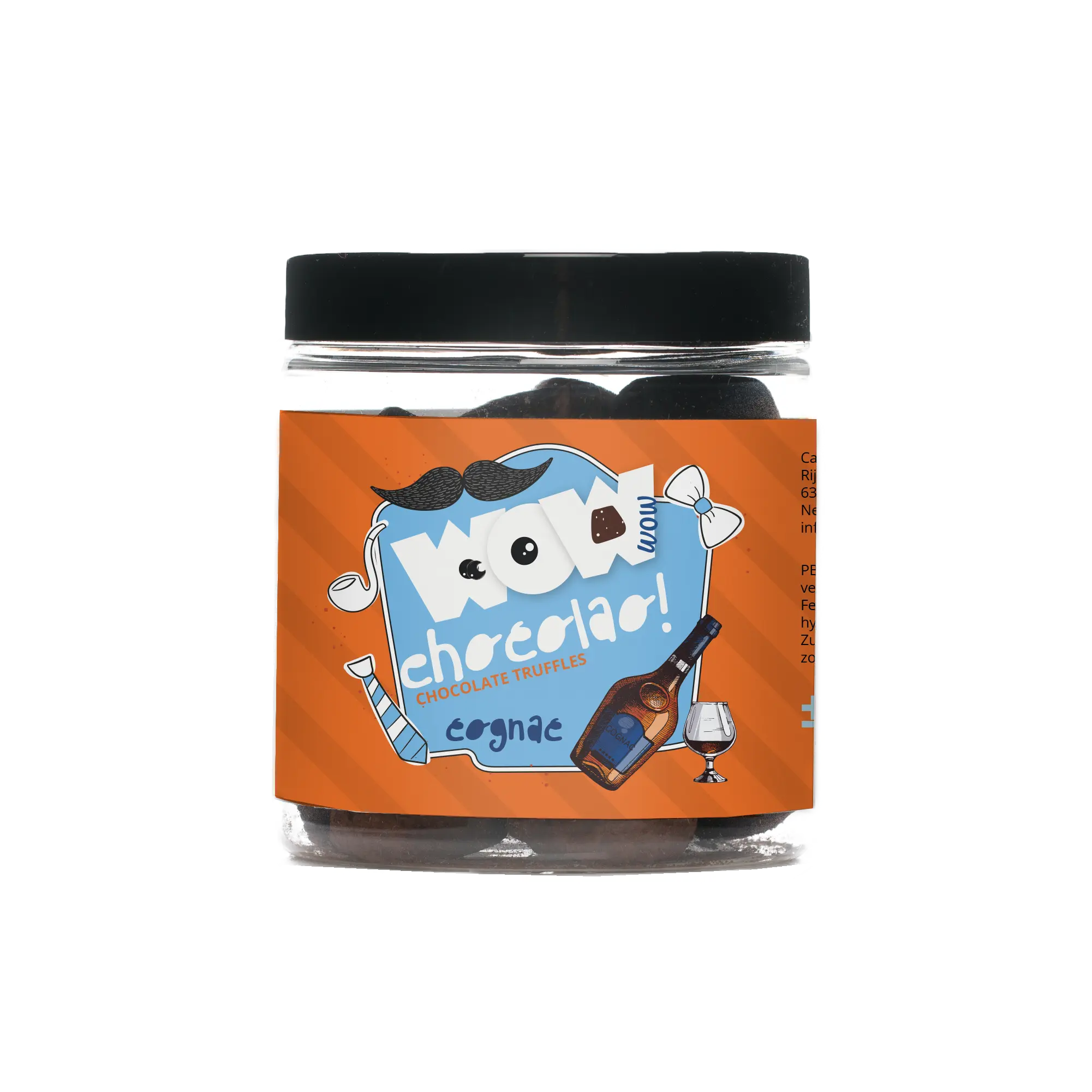 WOW Chocolao! - Wholesale Chocolate Covered Sweets - Cognac - Father's day chocolate truffles - Gifting jar 130g0