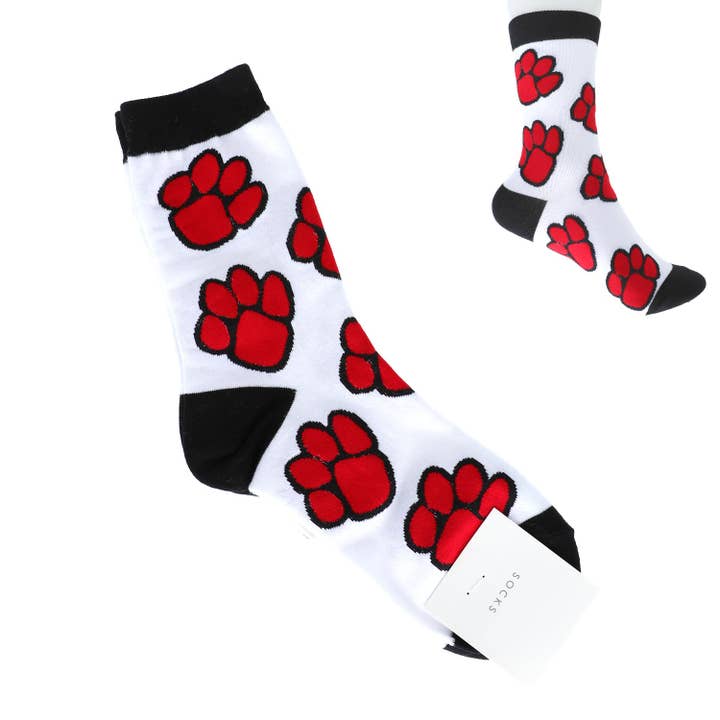 SP Sophia Collection - Wholesale Socks - Women's - Paw Print Cotton Knit Women's Crew Socks3