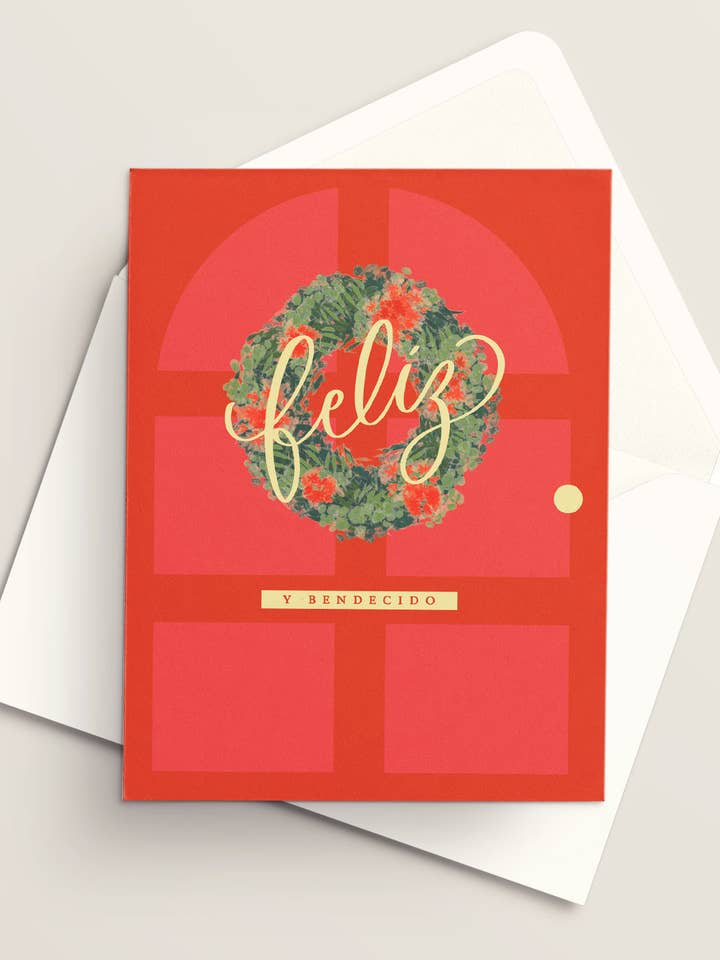 Feliz y Bendecido | Tarjeta cristiana | Tarjeta hecha a mano | Tarjeta de fiestas | Tarjetas navideñas | Navidad 2025 | Basada en la fe for wholesale by Vivi Furlong