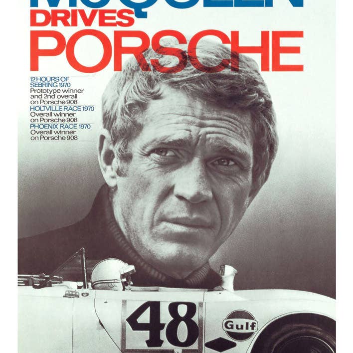 BLUE SHAKER - Wholesale Art Print - Portraits (B&W) - Steve Mc Queen - Drives Porsche0