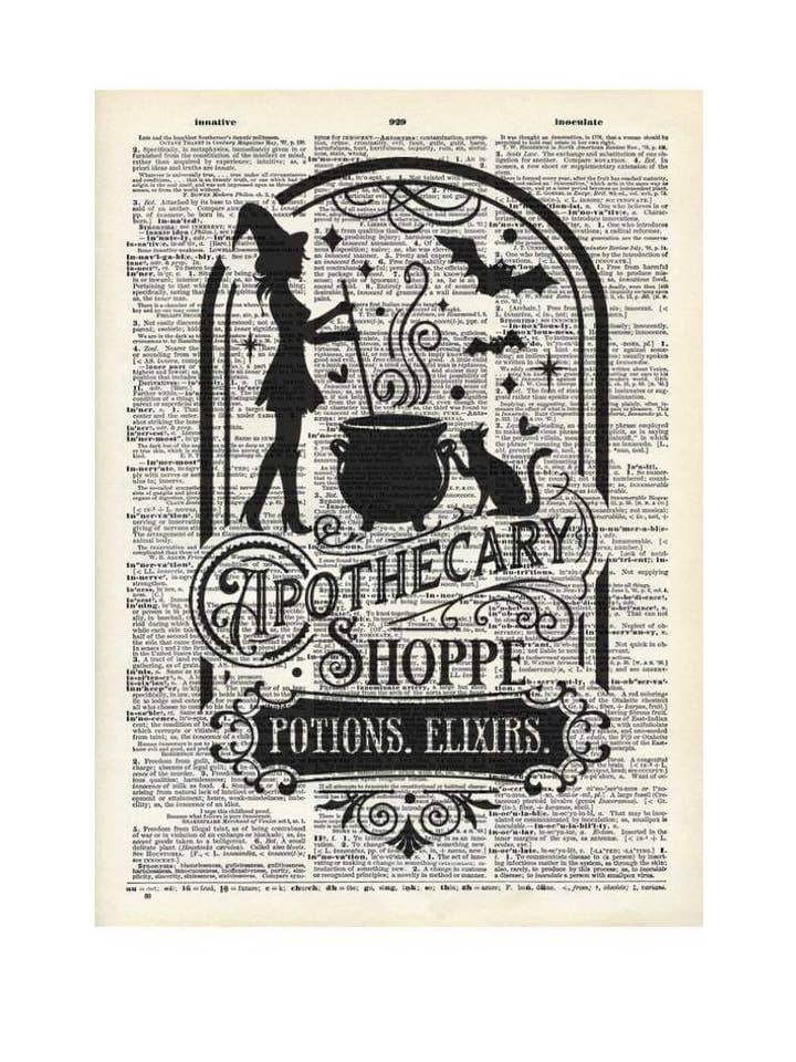 Heks, magie, hemels, vintage woordenboekdruk voor wholesale door Crazilyhumbledesigns