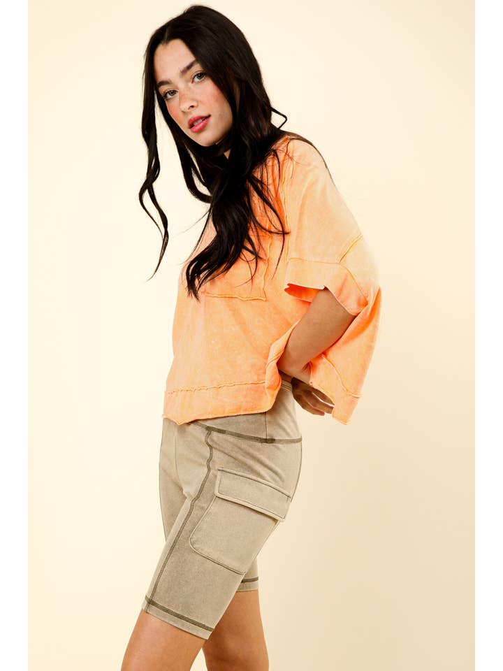 VERY J – Engroshandel Shorts – Kvinder – NP70303-vaskede bløde strikkede Cargo cykelshorts10