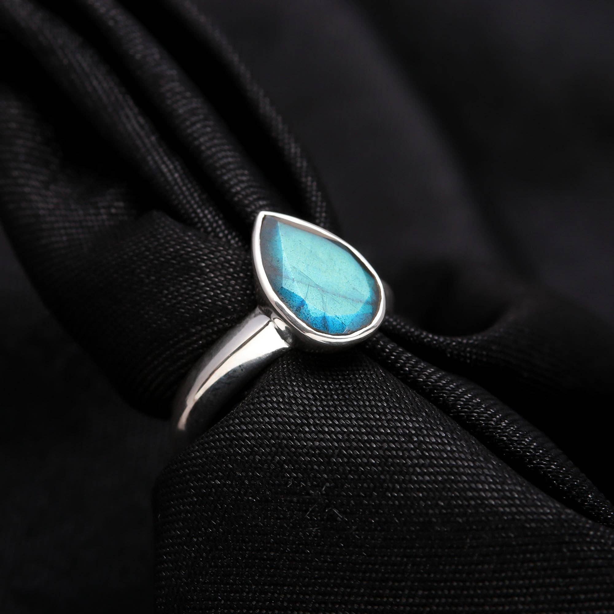 AG 925 JEWELLERY - Wholesale Single Stone/Solitaire Ring - 925 Silver Labradorite Solitaire Ring3
