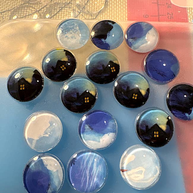 Anna DiVito Studio - Wholesale Magnet - COZY HOME EARLY DAWN SKY MAGNET SET | GLASS | HANDCRAFTED 1