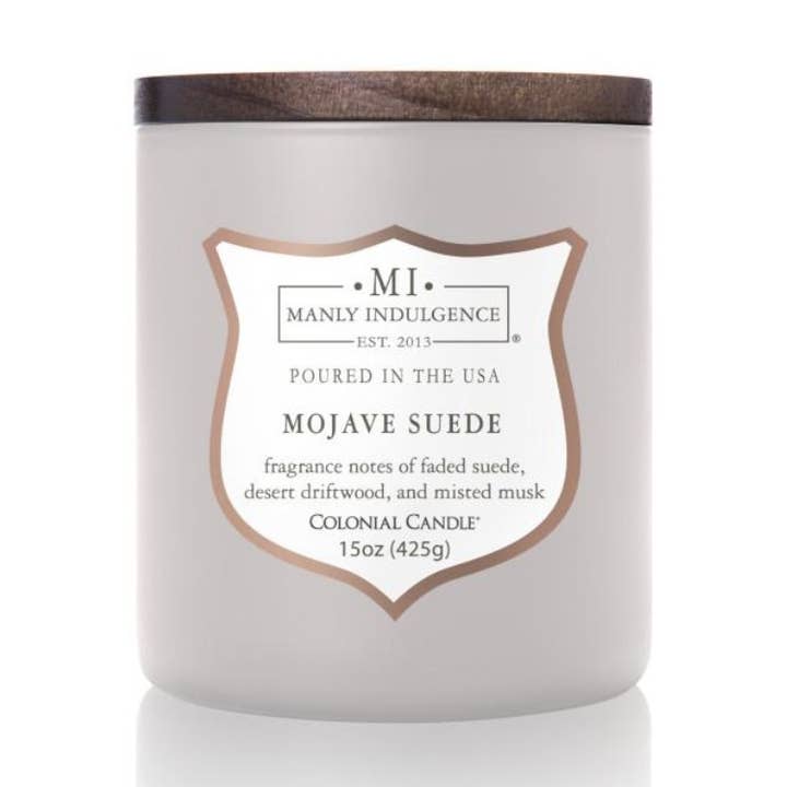 Mojave Suede Duftlys 425G for engroshandel hos Colonial Candle DE