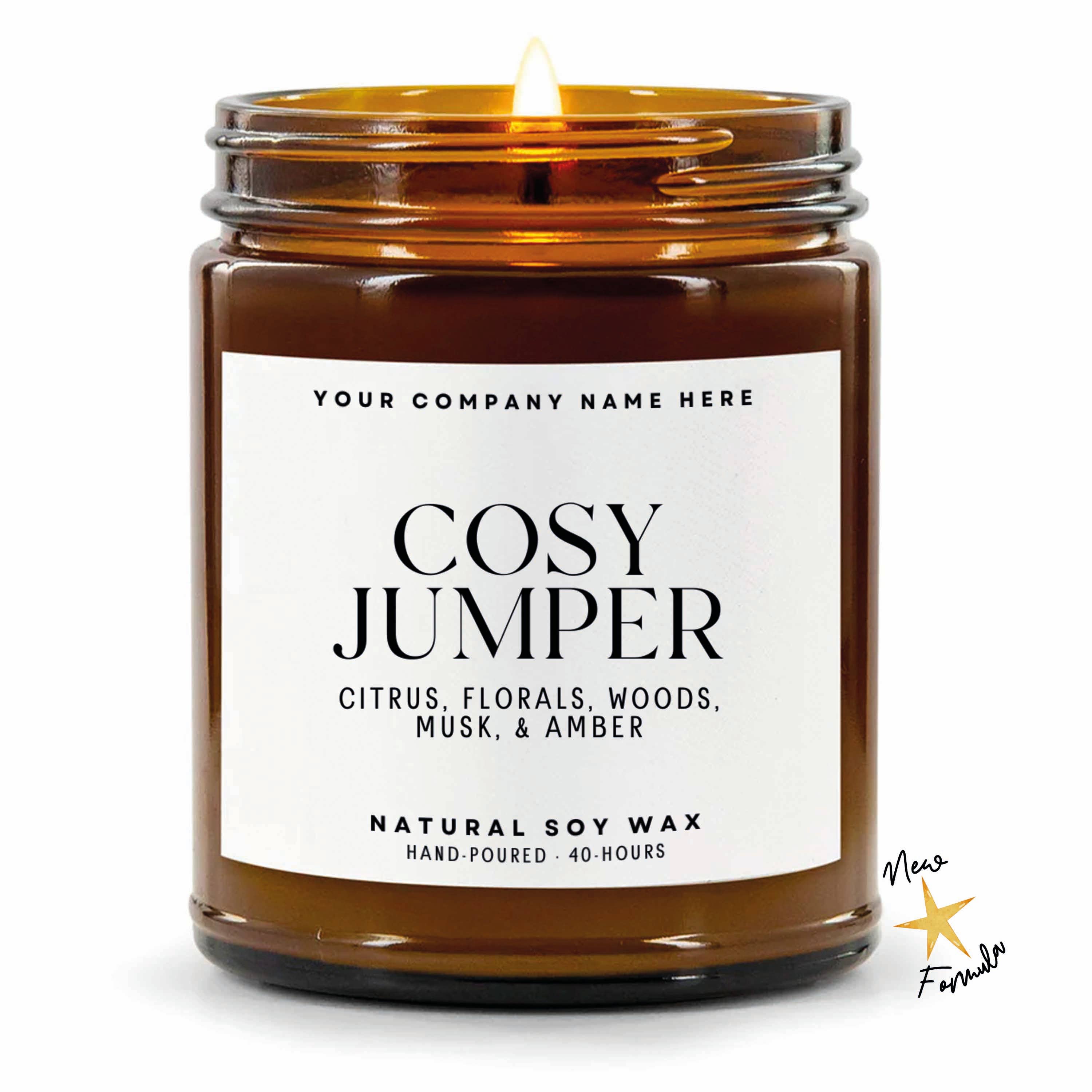 Candle Drop – wholesale Jar/filled candle – Label Style 1 | Wholesale White Label Soy Candle | Amber Jar15