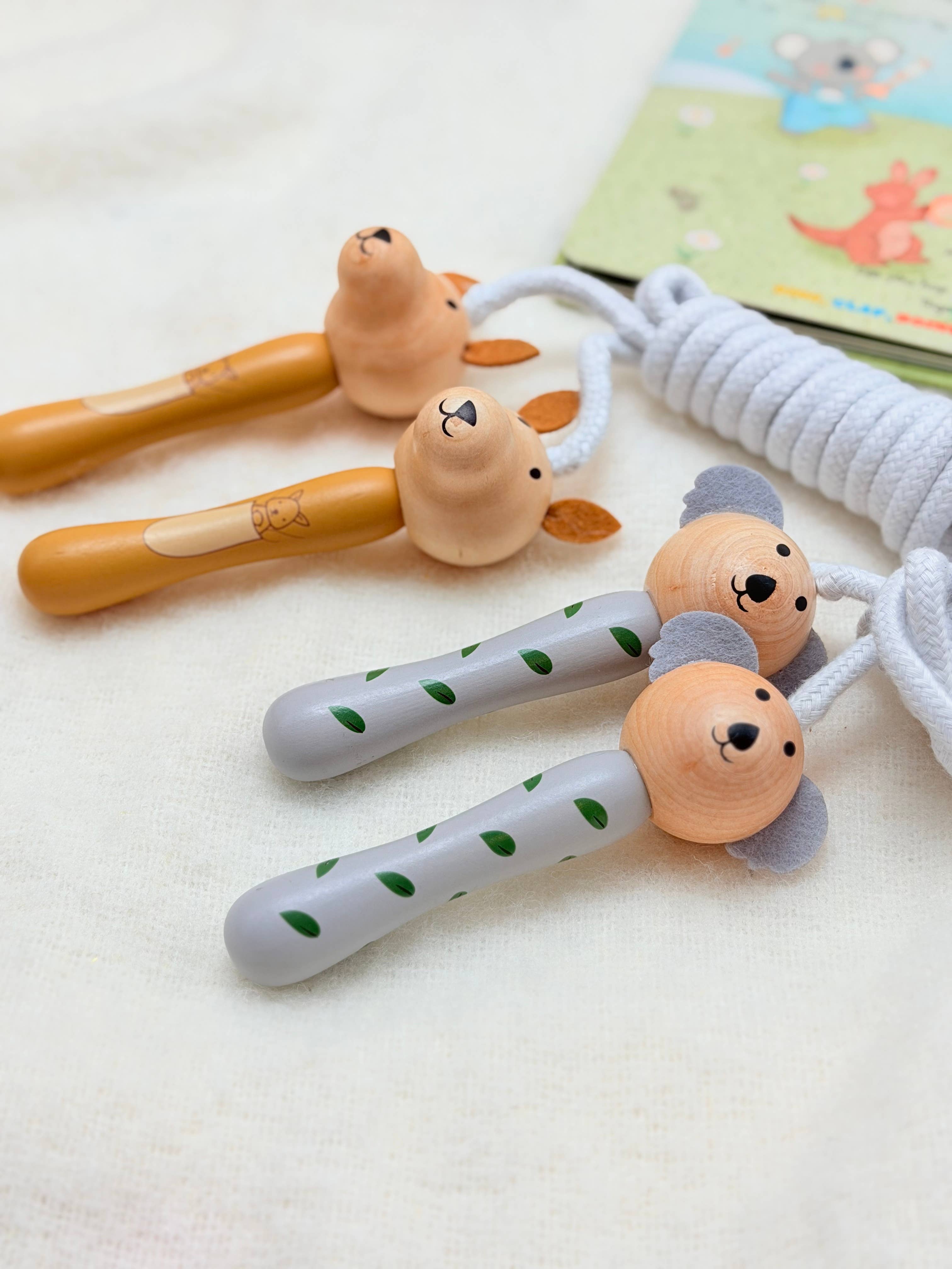ToysLink - Vente Jouet en bois – enfant - Corde à sauter en bois pour koalas et kangourous1