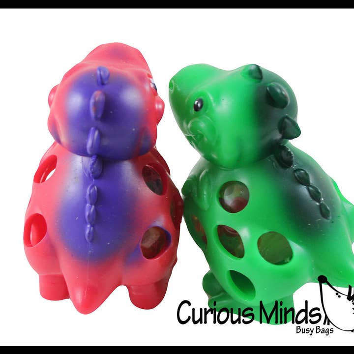 1 dinosaure en maille souple avec perles d'eau Squeeze Stress Ball - pour la vente par Curious Minds Toys