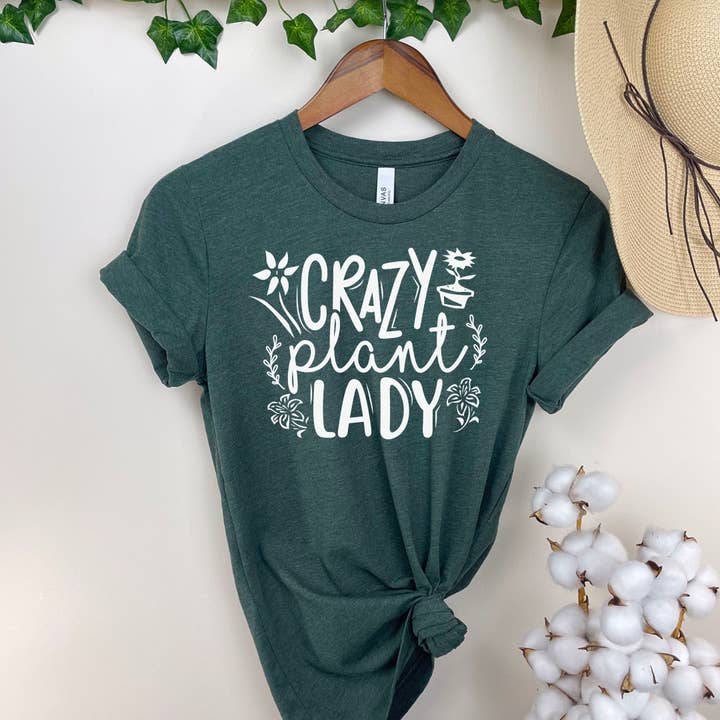 T-shirt Crazy Plant Lady Forest à encre blanche pour la vente par Simply Tees