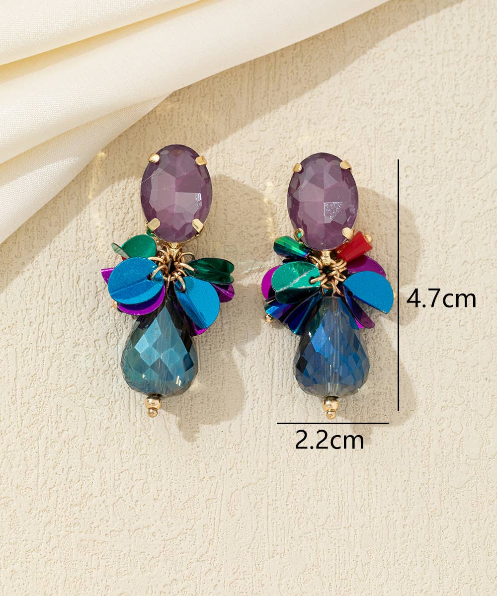 Blossom bijoux – Großhandel Ohrclip – Clip-Ohrringe mit Strass & Pailletten – 26AHBOL0052