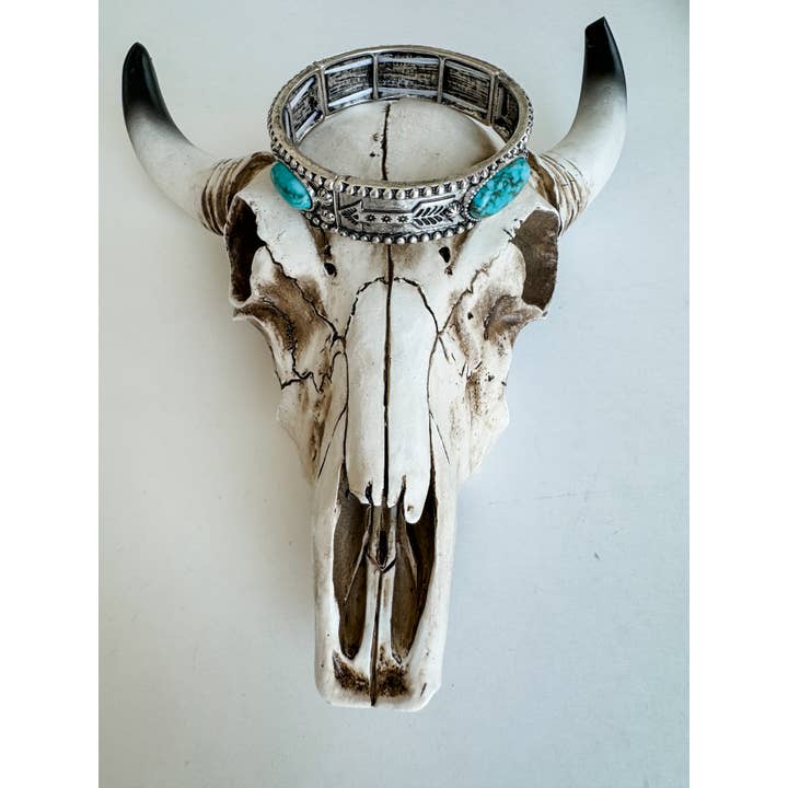 Boho Ranch Shop - Vente Bracelet jonc - Bracelet extensible en pierre de style Navajo occidental5