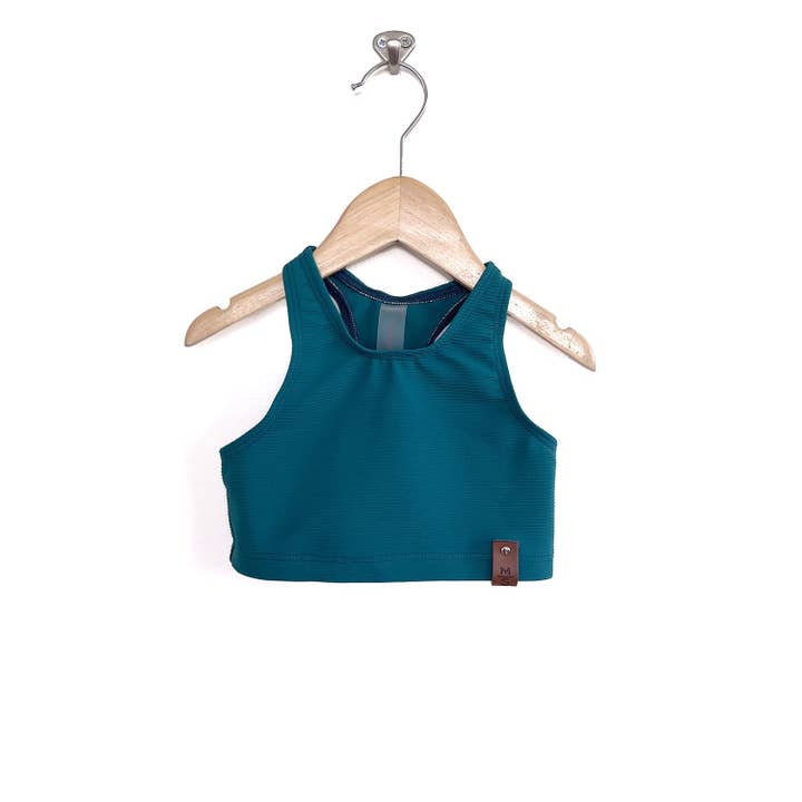 Alexis Racerback Swim Top - Teal Rib for wholesale by MINI Street
