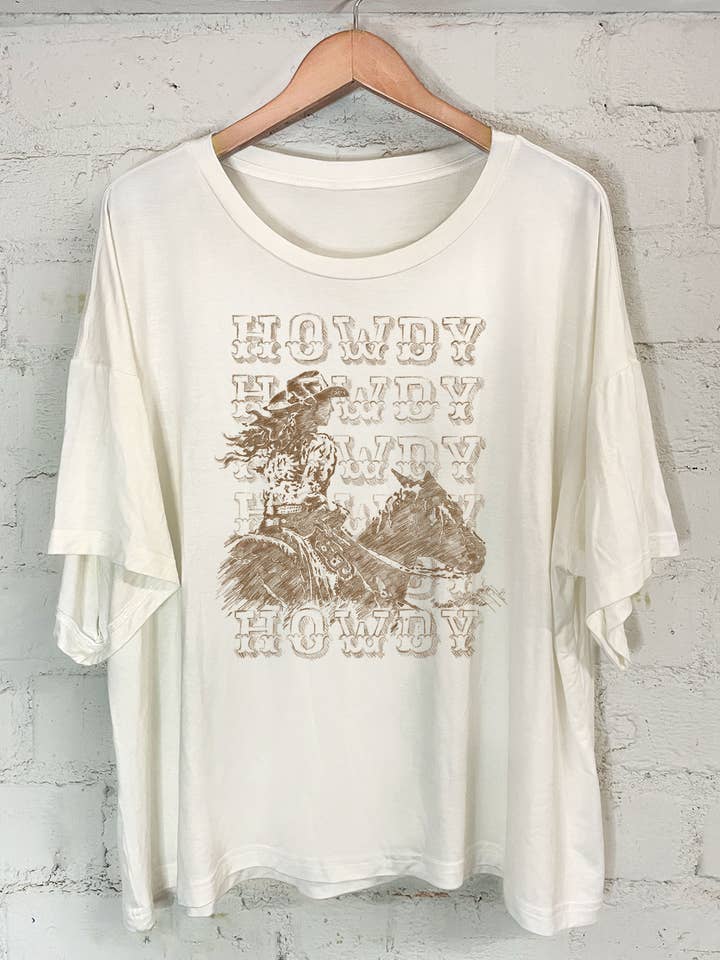 HOWDY COWGIRL- HAND DRAWING for wholesale by Rustee Clothing
