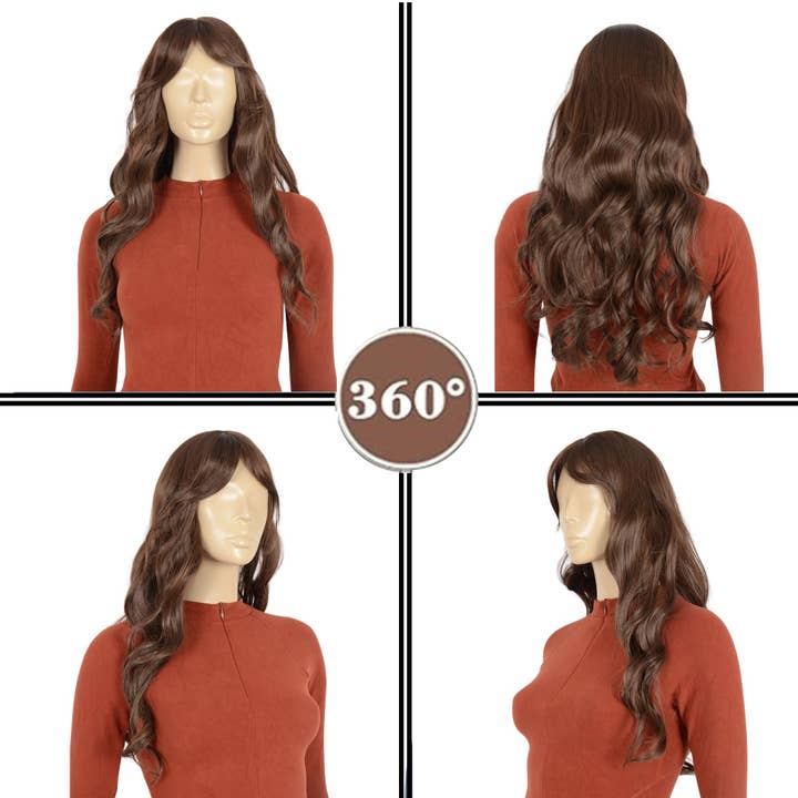 AK Brand - Wholesale Hair extensions - Long Wavy Hair Wig with Bangs Heat-Resistant Synthetic Wig16