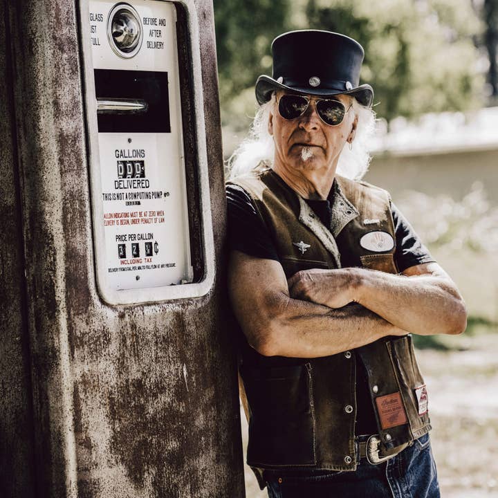 American Hat Makers - Vente Chapeau en feutre – unisexe - Chapeau Haut de Forme en Cuir de Motard avec Bande en Buffle - Style El Dorado Buffle9