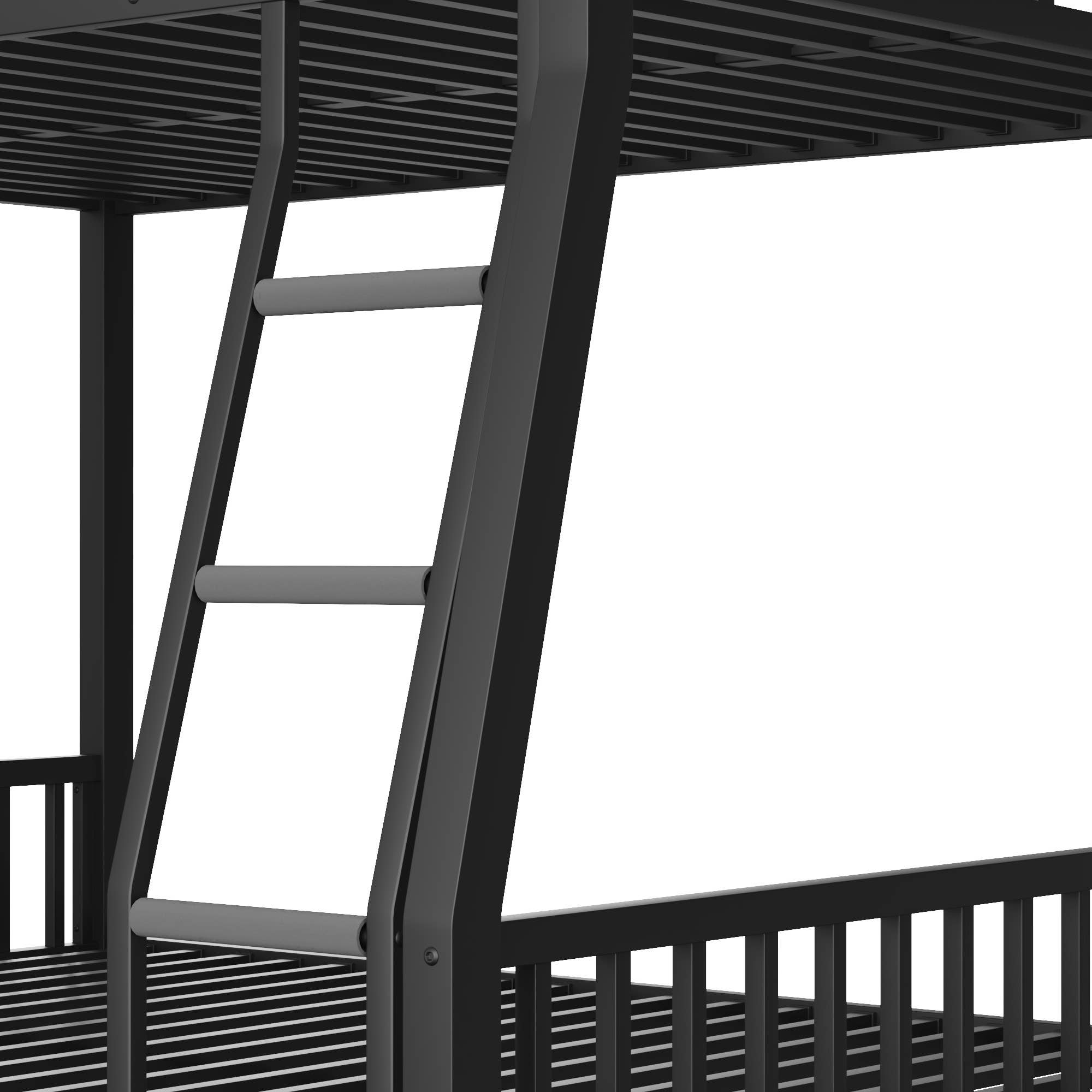 39F Inc. - Wholesale Bed - Full XL Over Queen Metal Bunk Bed with Ladder, Black15