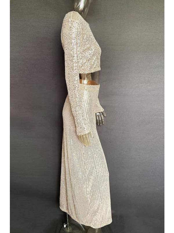 Queen Fashion - Wholesale Rok - Dames - lange rok met pailletten12