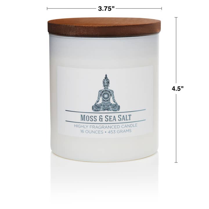 MVP Group International INC - Wholesale Jar/Filled Candle - Wellness Aromatherapy Candle Moss & Sea Salt, 2 Wick, 16oz3