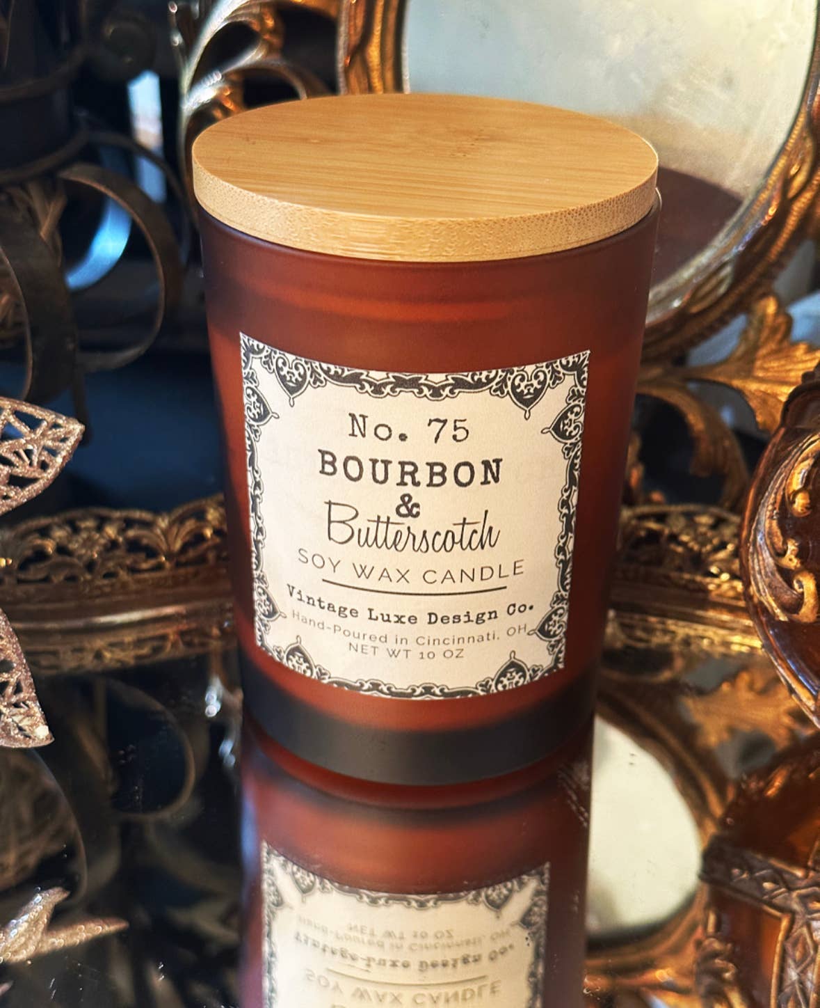 Vintage Luxe Design Co. - Wholesale Jar/Filled Candle - Bourbon Butterscotch 10 Oz. Soy Wax Candle * Vintage Luxury1