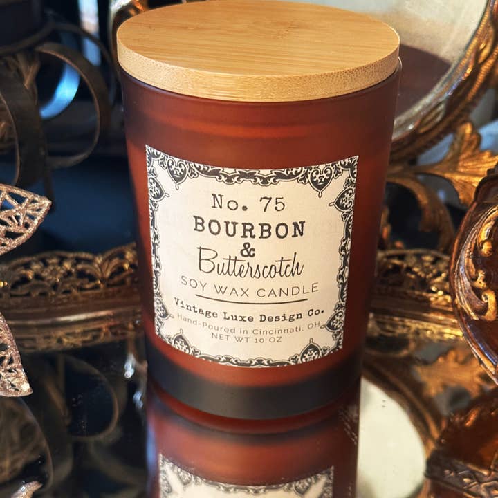 Vintage Luxe Design Co. - Wholesale Jar/Filled Candle - Bourbon Butterscotch 10 Oz. Soy Wax Candle * Vintage Luxury1