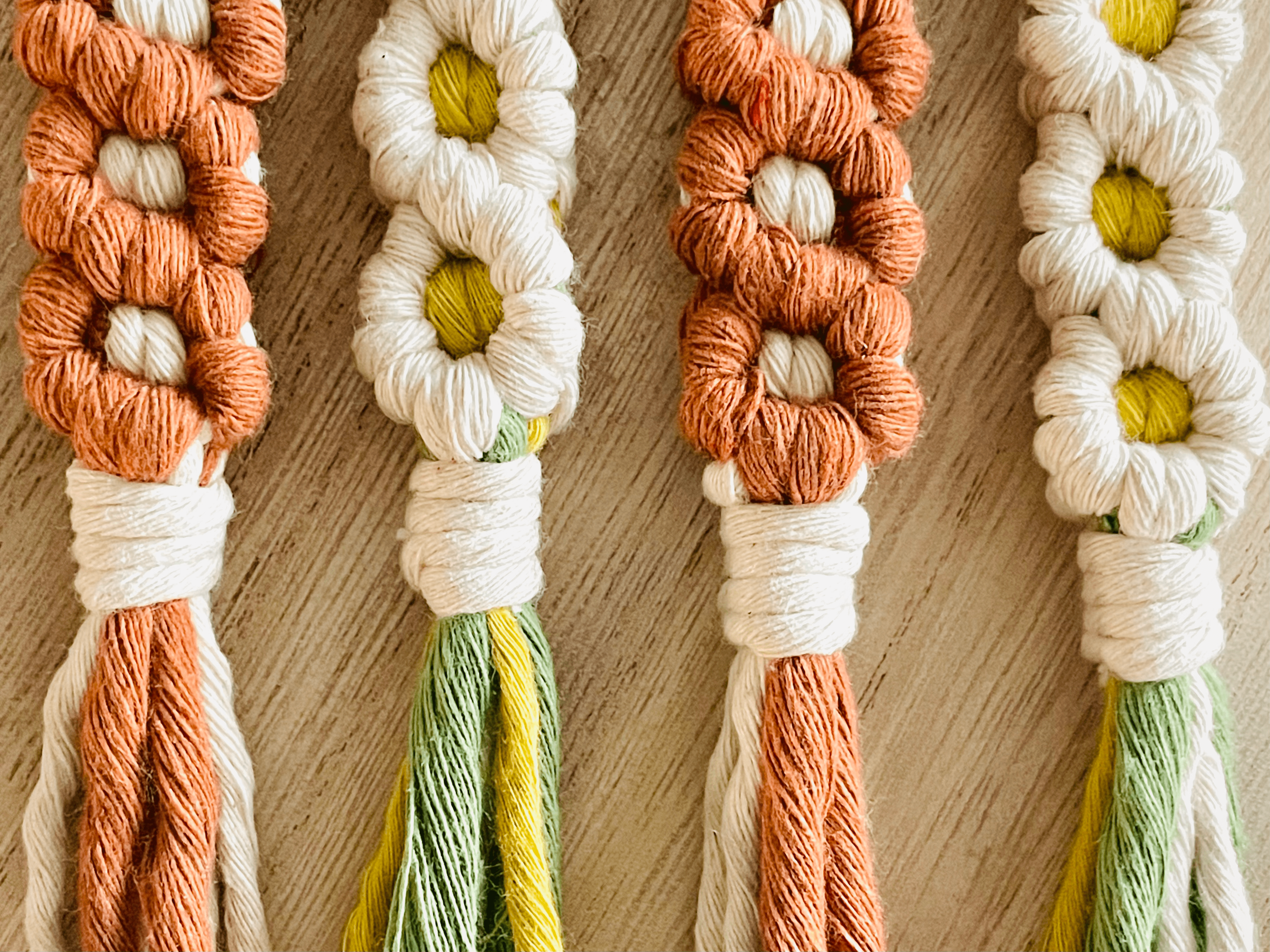 27 and Looming - Wholesale Keychain - Women's - Daisy Macrame Keychain, Boho, Bag Charm, Accessory, Flower0