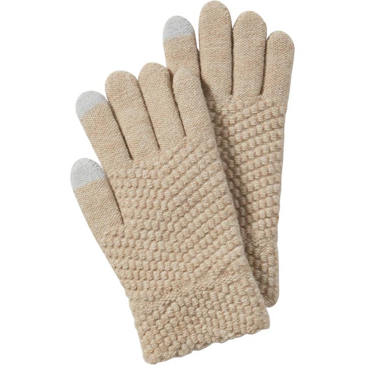 Hadley Wren - Wholesale Gloves - Women's - Beige Anna Texting Knit Gloves