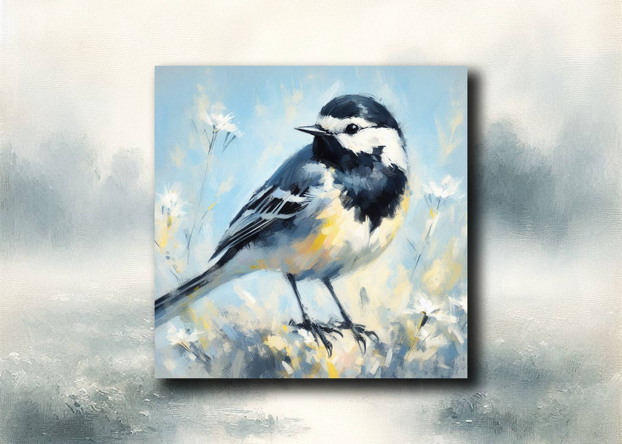 frostedgrey - Wholesale Magnet - Wagtail Bird Fridge Magnet 55x55mm- Souvenirs Gadgets Art