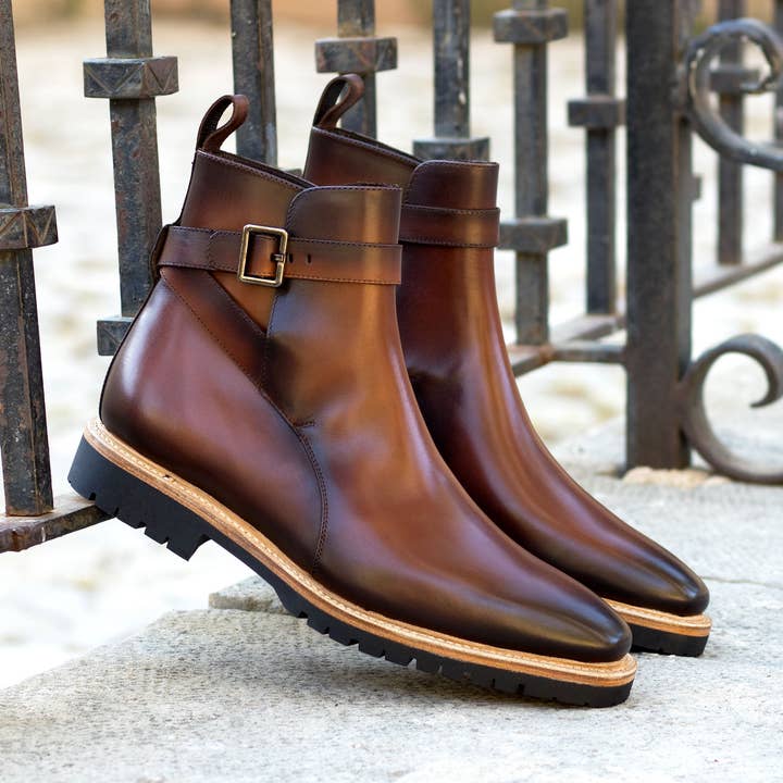 Rohan Men's Italian Leather Jodhpur Boot in Cognac for wholesale on Faire3