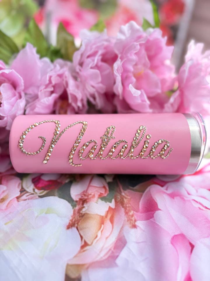Personalized Crystal Bling Tumbler for wholesale by PinknChic Boutique