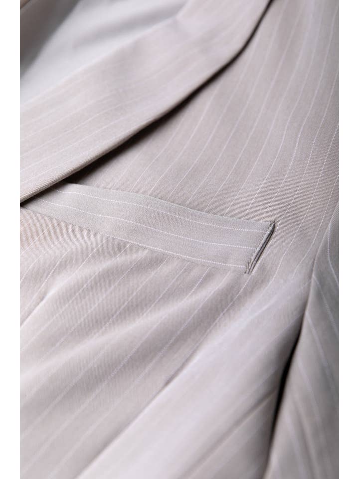 Izzy Pinstripe Blazer | Beige for wholesale on Faire11
